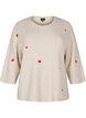 Jumper met hartjes en 3/4 mouwen, Beige, Packshot image number 0