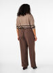 Luchtige broek met hoge taille en strikriem, Bruin, Model image number 2