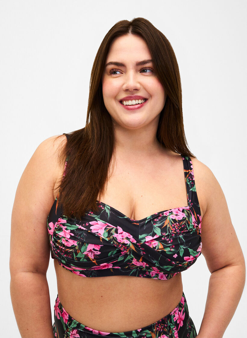 Bedrukte bikinitop, Palm Leaf AOP, Model image number 2