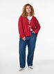 Straight-fit jeans met rhinestones en een hoge taille, Blauw, Model image number 0