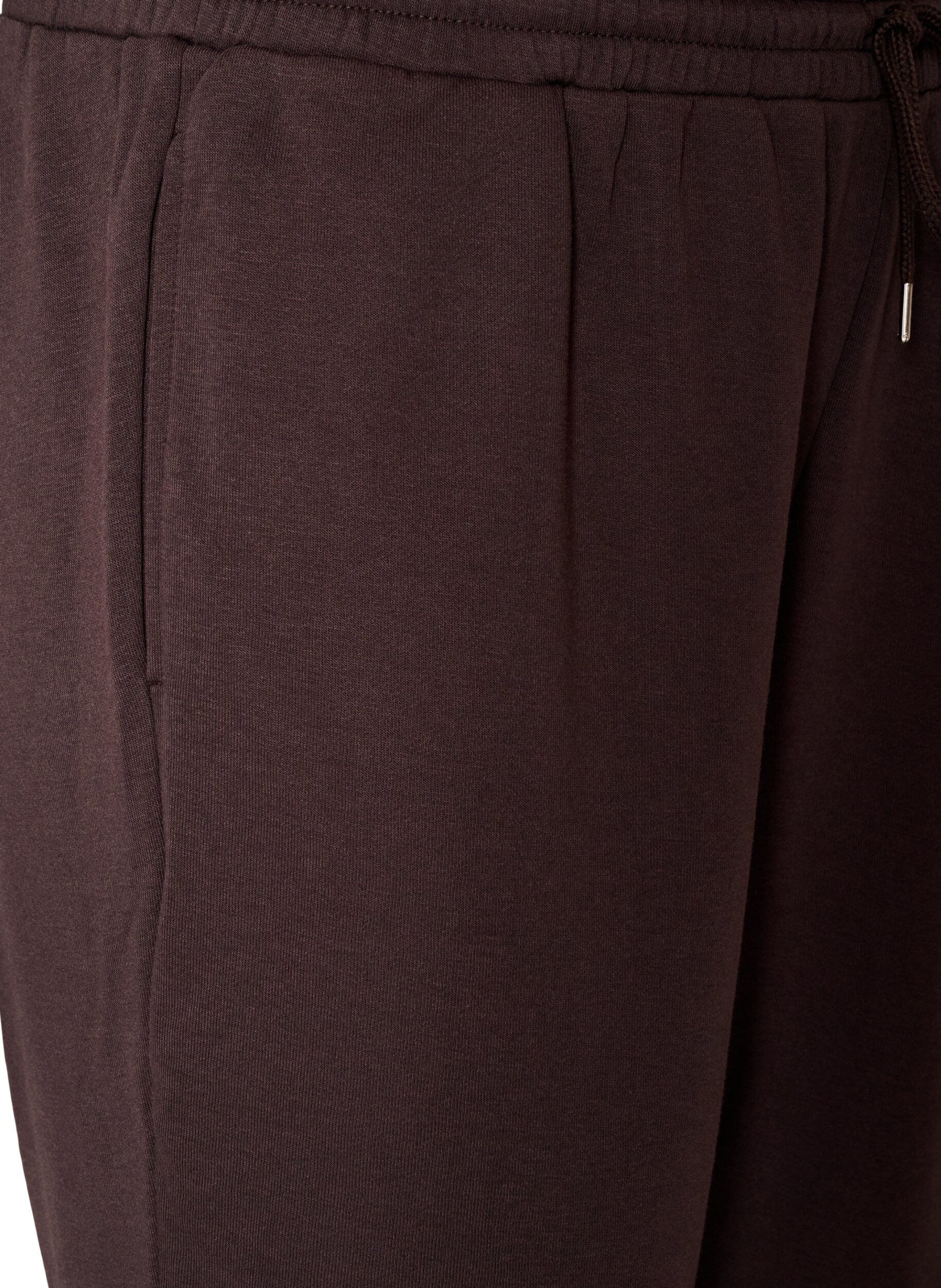 ZizziSweatpants met hoge taille en trekkoord, Bruin, Packshot image number 2