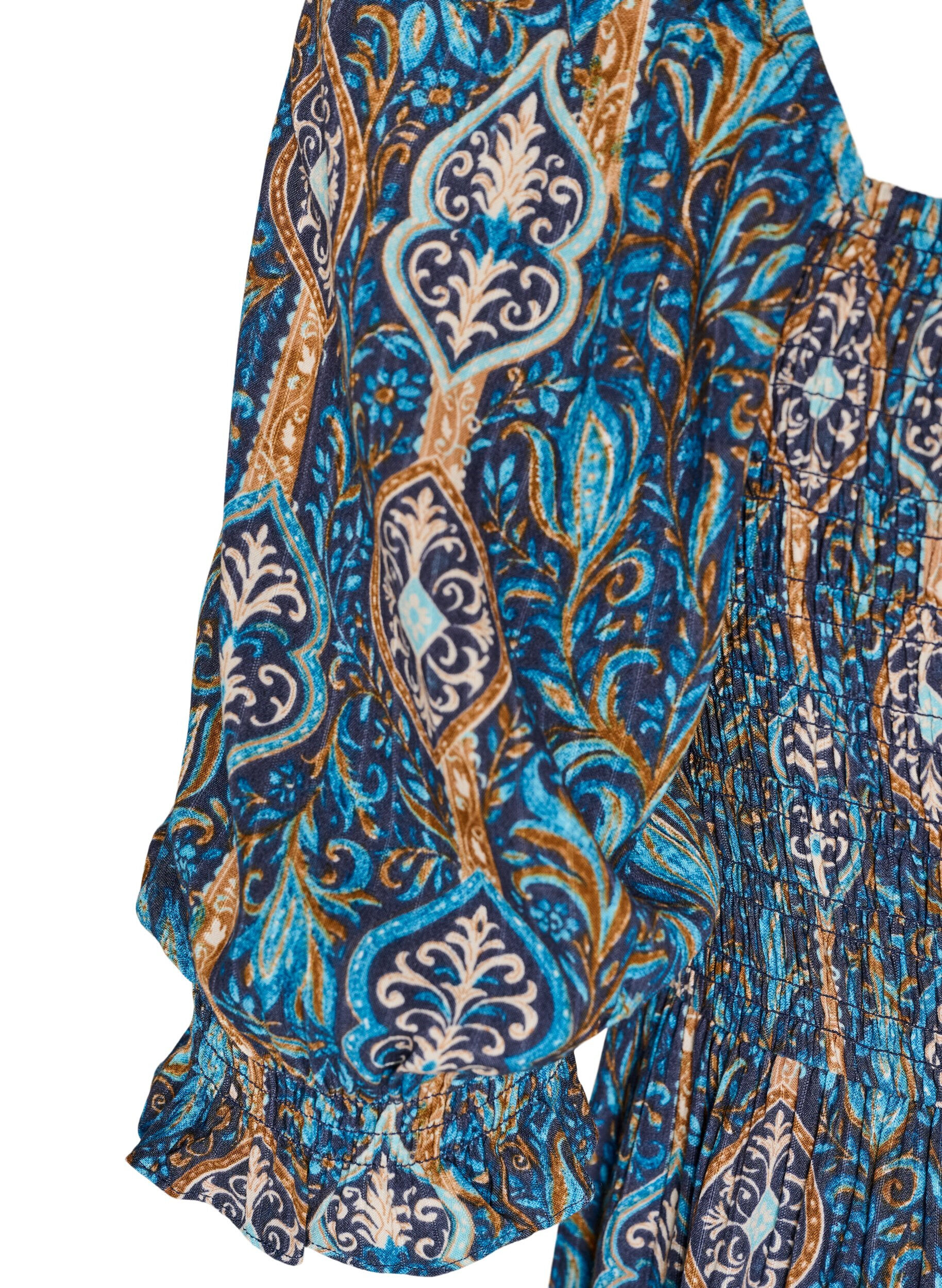 ZizziZomerjurk in viscose met paisley print, Blauw, Packshot image number 3