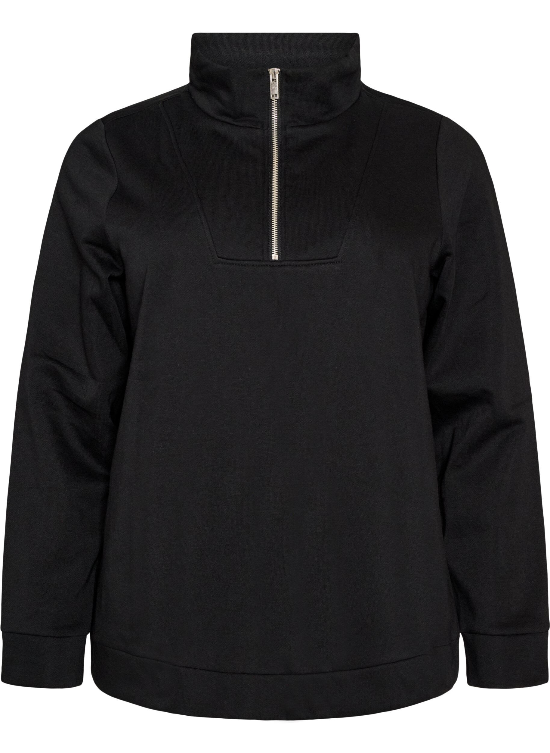 FLASH - Sweatshirt met hoge kraag en ritssluiting