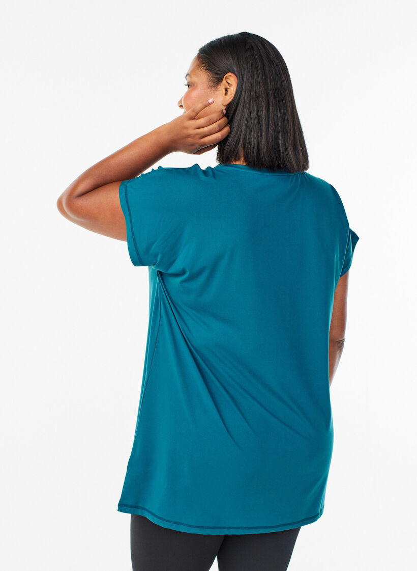 Lang workout T-shirt, Blauw, Model image number 2