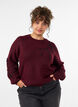 Trui met parelborduursel, Rood, Model image number 0