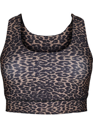 ZizziRacerback sport-bh met luipaardprint, Leo AOP, Packshot image number 0