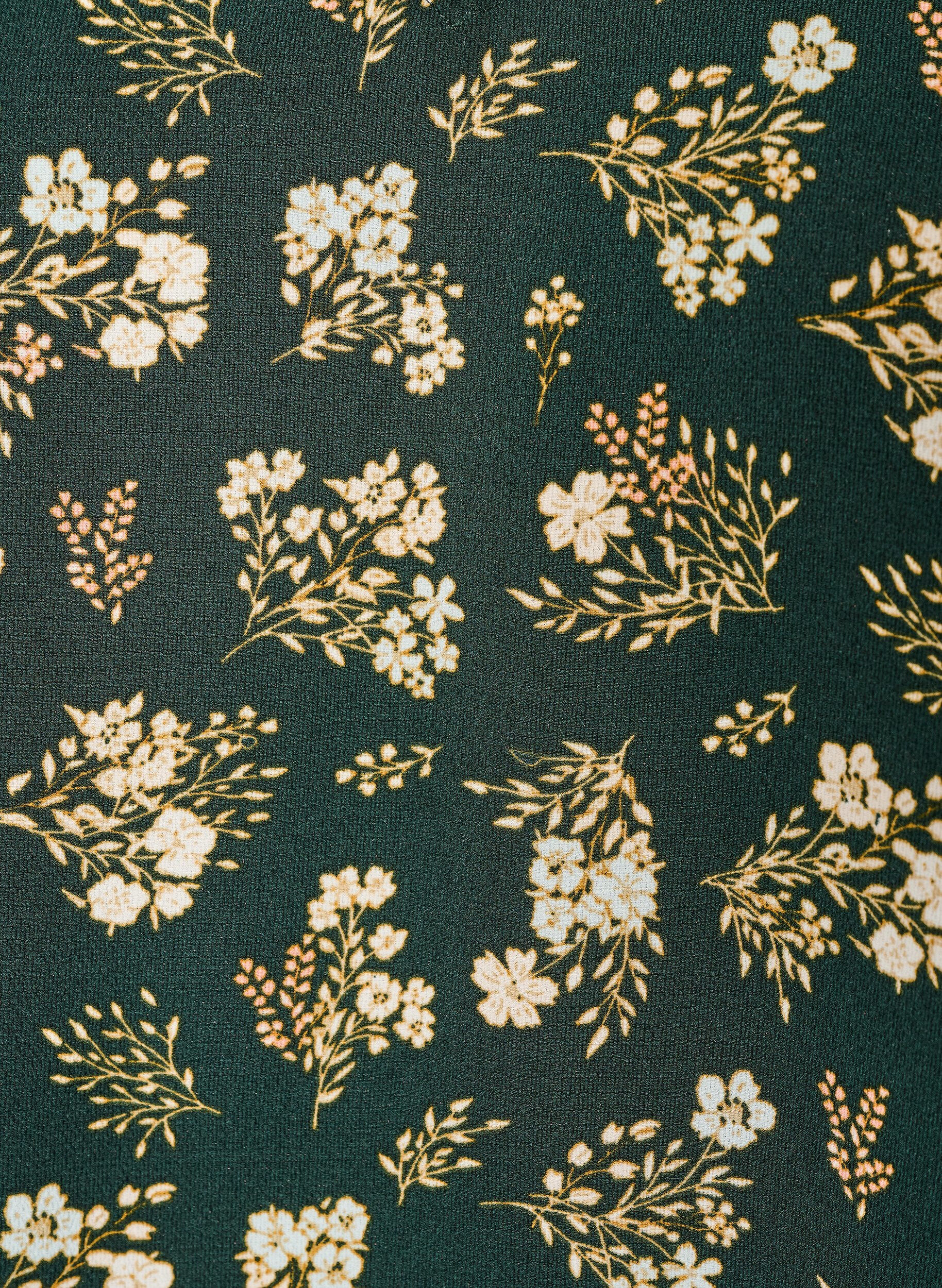 ZizziTop met print en V-hals, Groen, Packshot image number 2