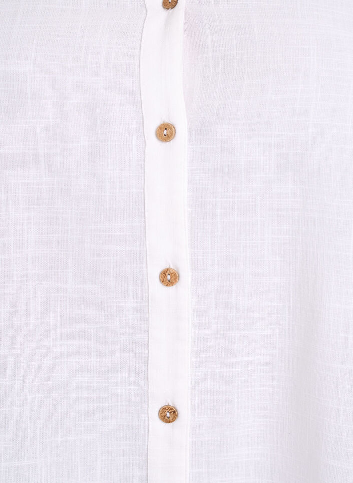 Katoenen blouse met V-hals, Wit, Packshot image number 2