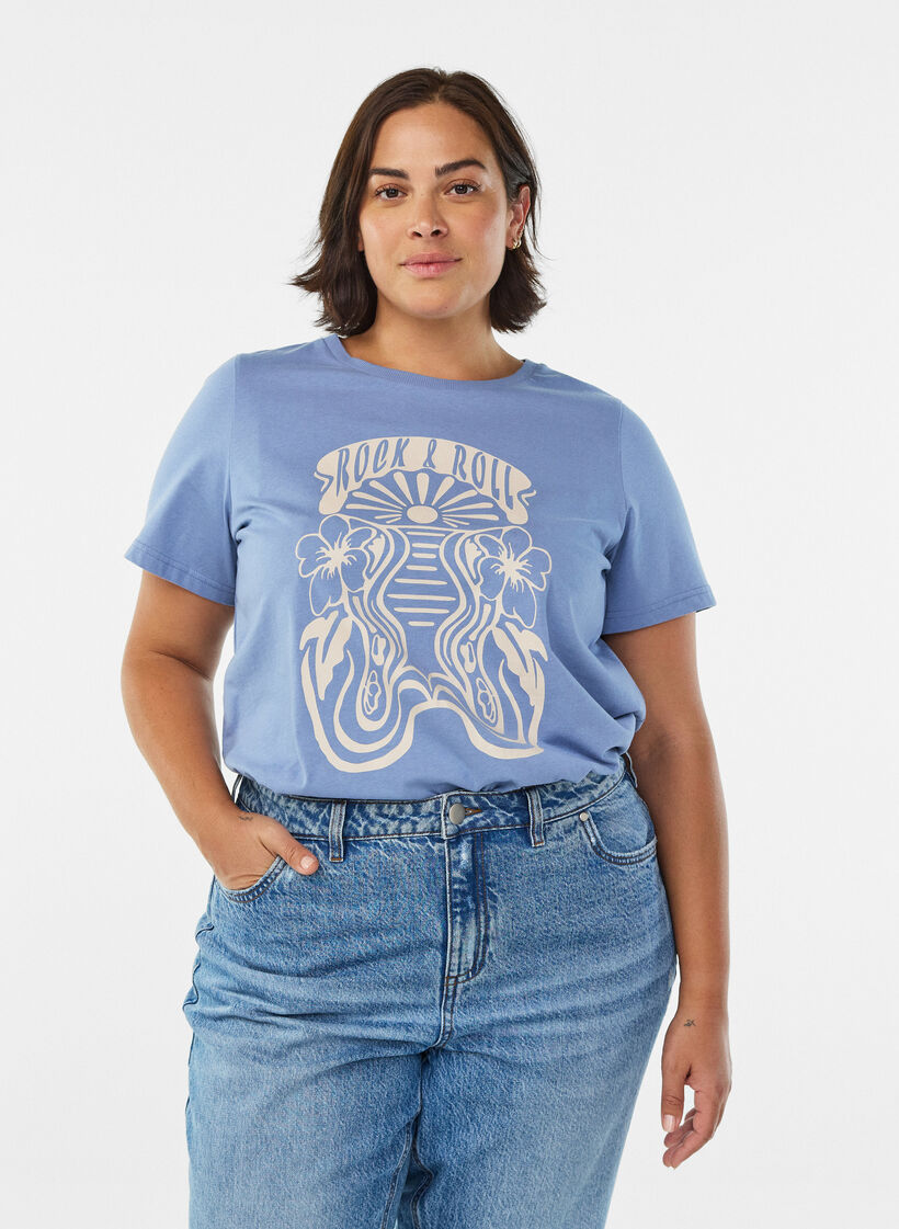 T-shirt met retroprint, Infinity w. Rock, Model