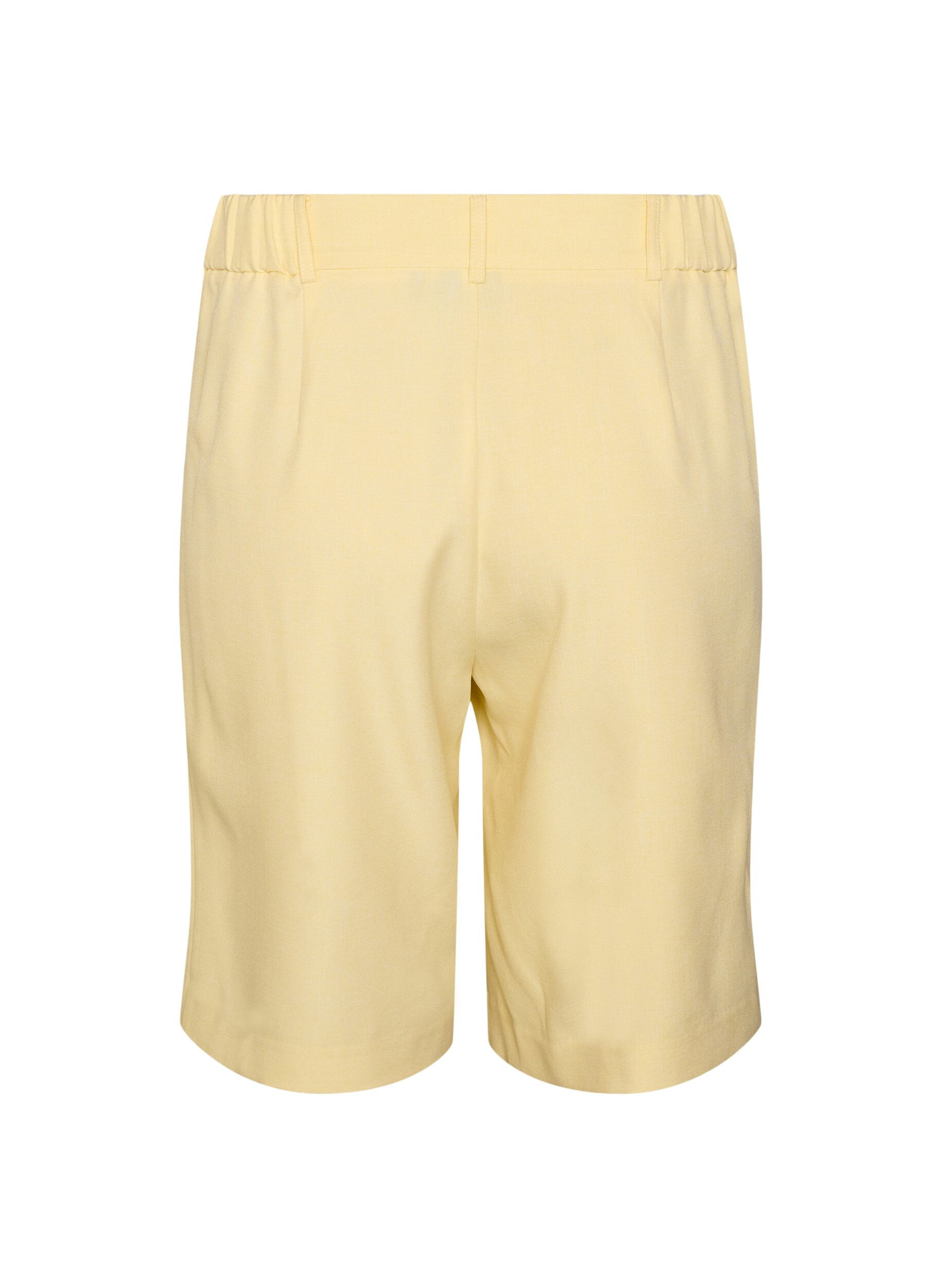 Zizzi Short bermuda ample &agrave; taille haute, Jaune clair, Packshot image number 1