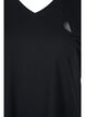 Sportief t-shirt met korte mouwen en v-hals, Zwart, Packshot image number 2