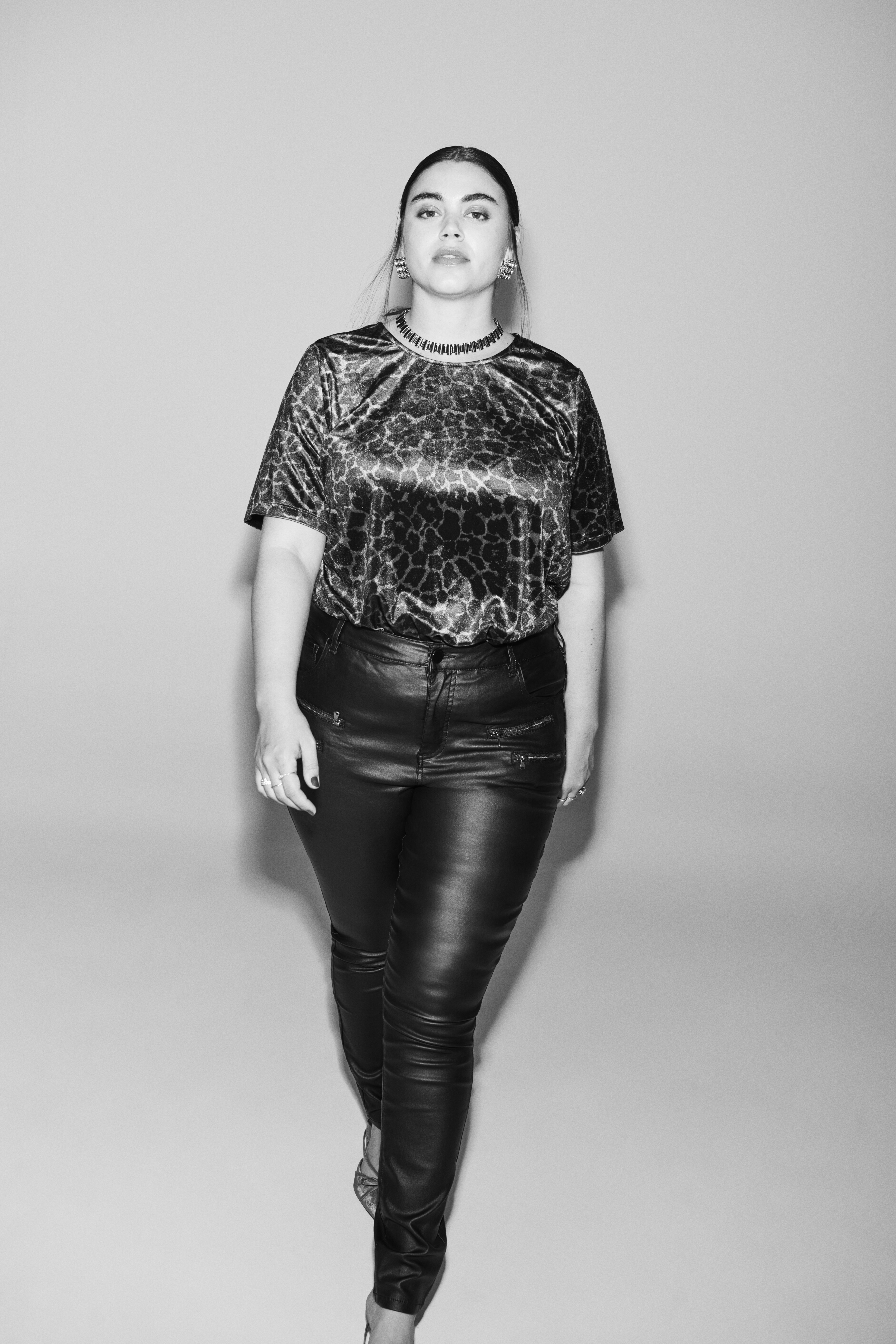 ZizziVelours top met luipaardprint, , Model