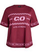 Oversized T-shirt met sportieve print, Donker Bordeaux, Packshot image number 0