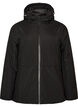 Winterjas met capuchon en verstelbare taille, Zwart, Packshot image number 0