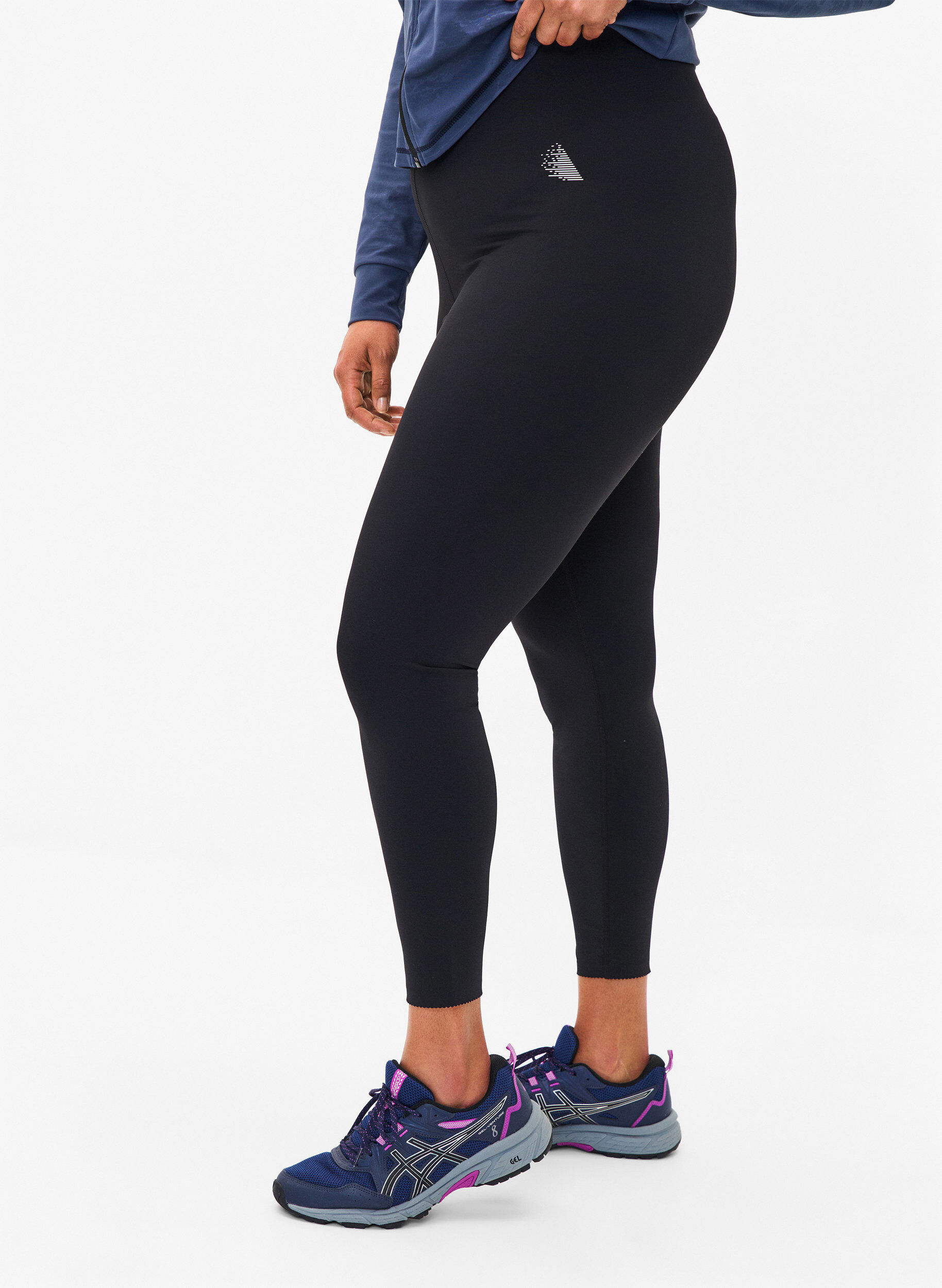 Korte sportlegging met zak, Zwart, Model