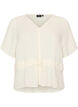 Blouse met textuur en een strik in de taille, Vanille, Packshot image number 0