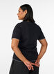 Katoenen T-shirt met golvende contrasterende randen, Zwart, Model image number 2