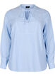Gestreepte blouse met strikdetail, Blauw, Packshot image number 0