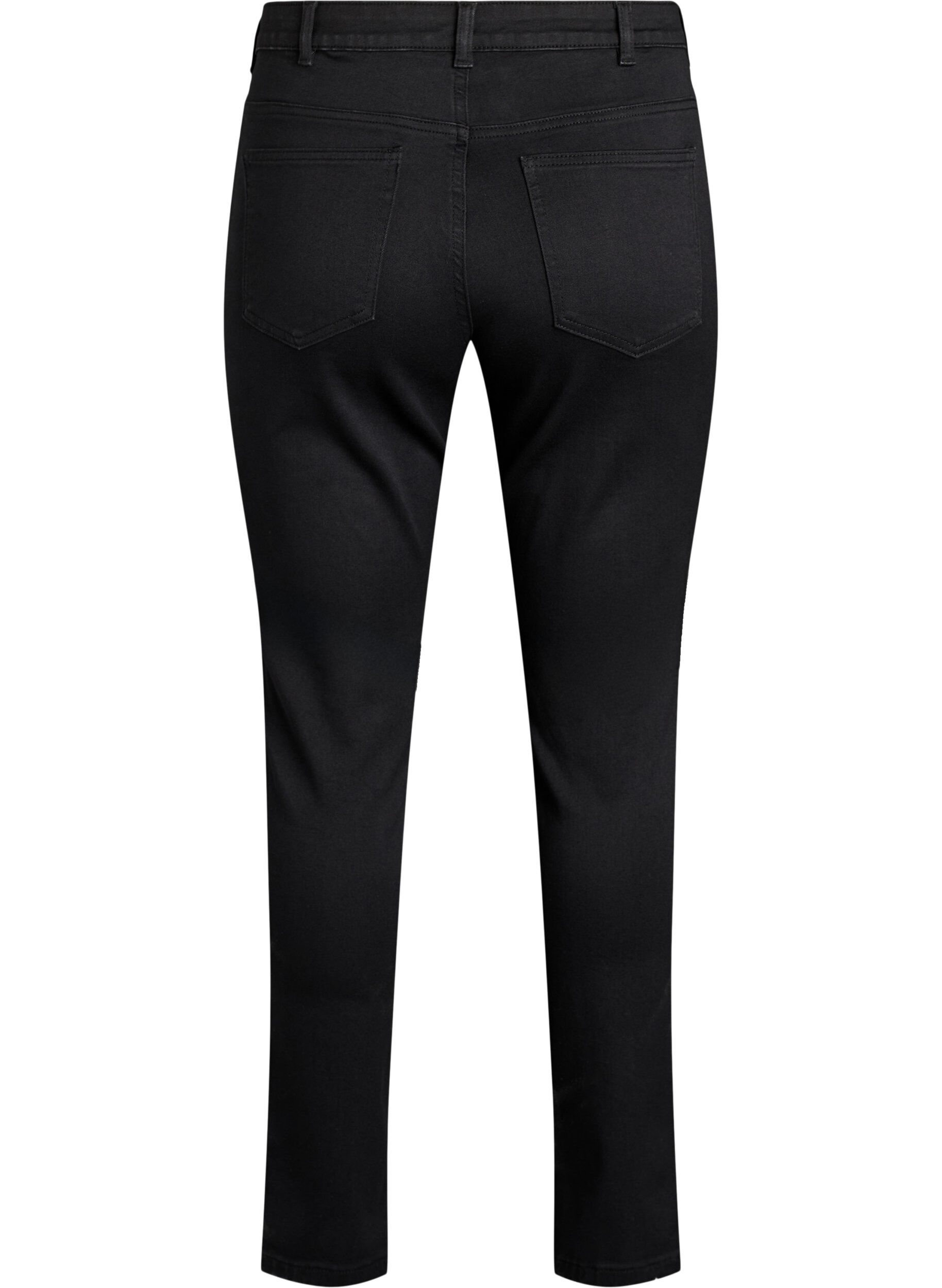 ZizziSlim fit Emily jeans met normale taille, Zwart, Packshot image number 1