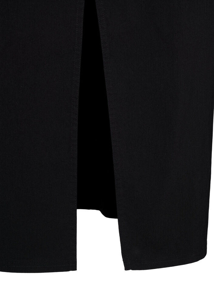 Lange rok met split aan de voorkant, Black, Packshot