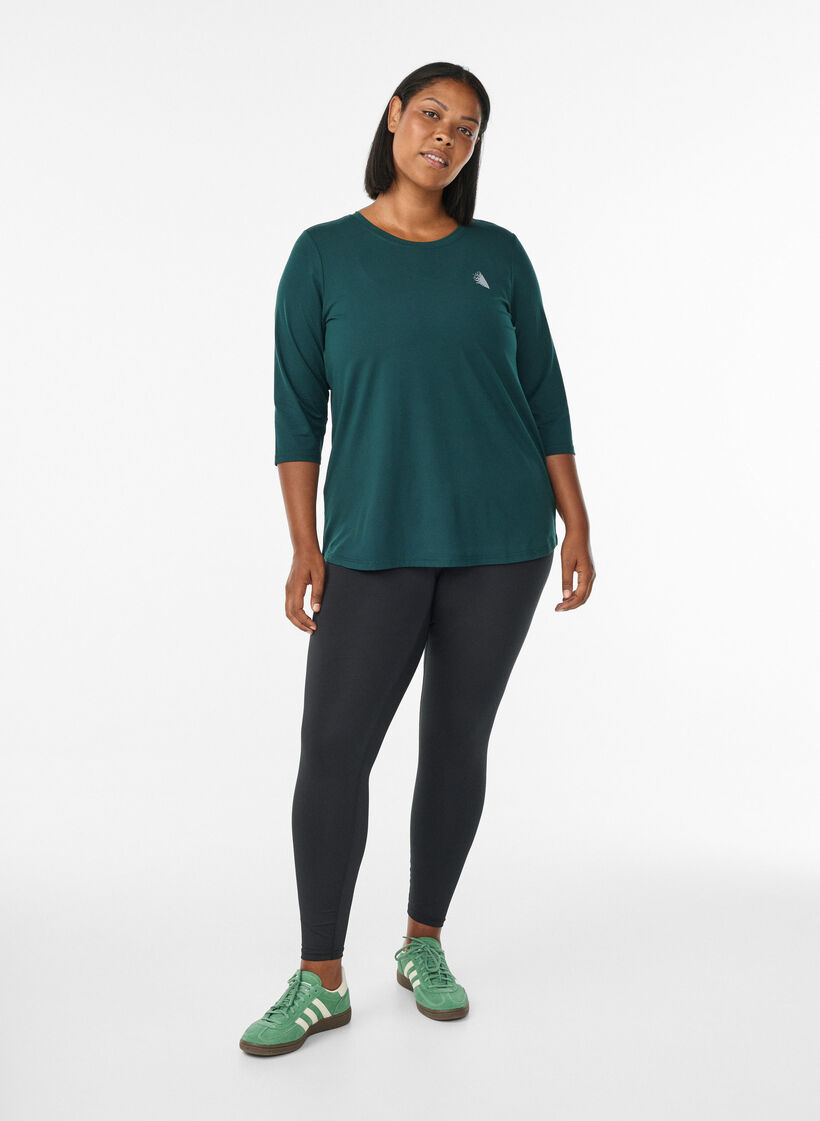 Training blouse met 3/4 mouwen, Groen, Model image number 1