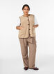 Teddy-fleecevest met contrasterende boorden, Beige, Model image number 1
