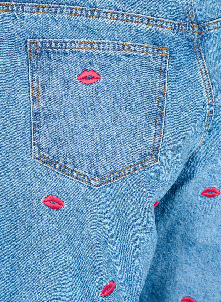 Hoge taille Gemma jeans met lippen, LB Kiss, Packshot
