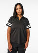 Sportieve polo met streepdetails, Zwart, Model image number 0