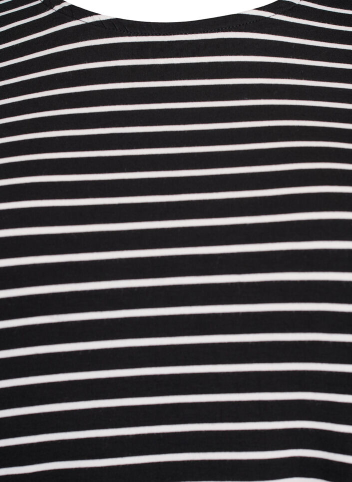 Gestreepte blouse met lange mouwen, B. W. w. Black , Packshot