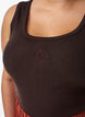 Nauwsluitende top met motief, Bruin, Model image number 3