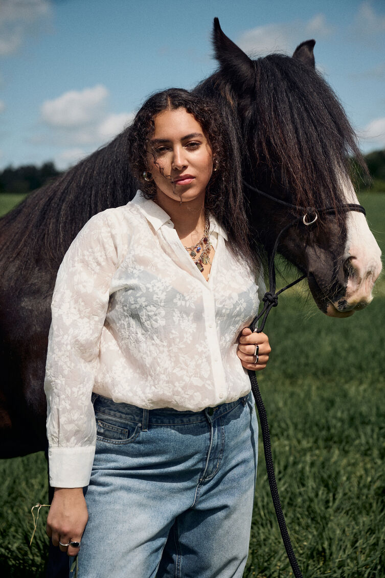 Shirt met patroon, , Model