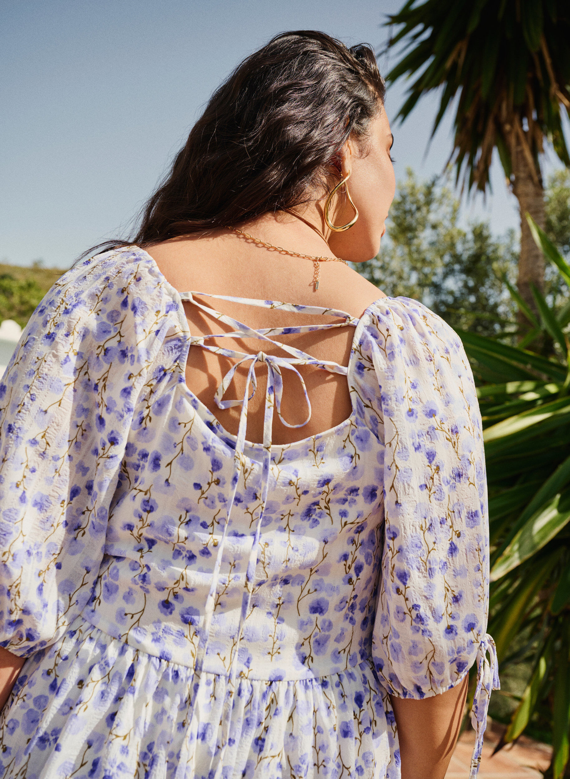 ZizziZomerjurk met bloemenprint en kanten details, Sand Verbena AOP, Image image number 1