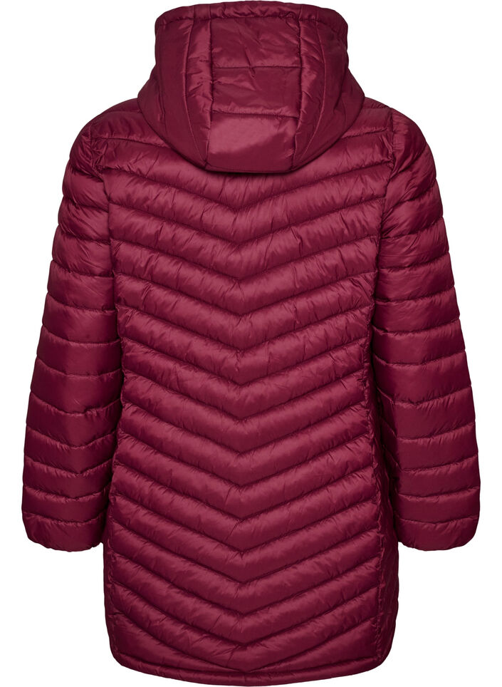 Lichtgewicht jas met zakken en afneembare capuchon, Rood, Packshot image number 1
