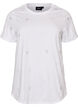 Organisch katoenen T-shirt met hartjes, Wit, Packshot image number 0