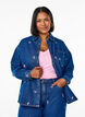 Denim shirt met geborduurde aardbeien, Blauw, Model image number 0