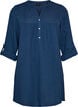 Katoenen mousseline tuniek met broderie anglaise, Blauw, Packshot image number 0