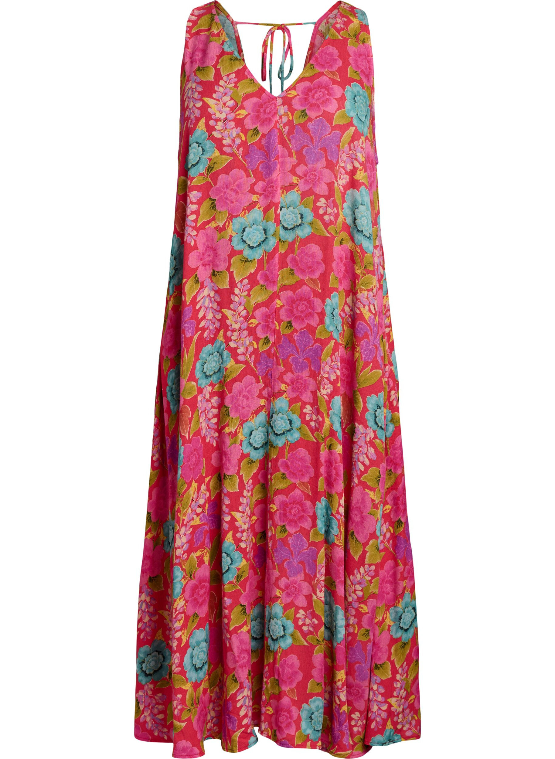 ZizziA-lijn maxi-jurk zonder mouwen met een V-hals, Rood, Packshot image number 0