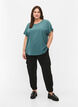 Top met korte mouwen en ronde hals, Groen, Model image number 1