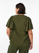 Blouse met korte mouwen met ruches, Groen, Model image number 2