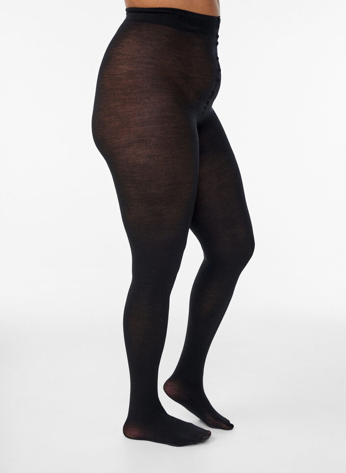 Wollen panty's, Zwart, Packshot image number 0