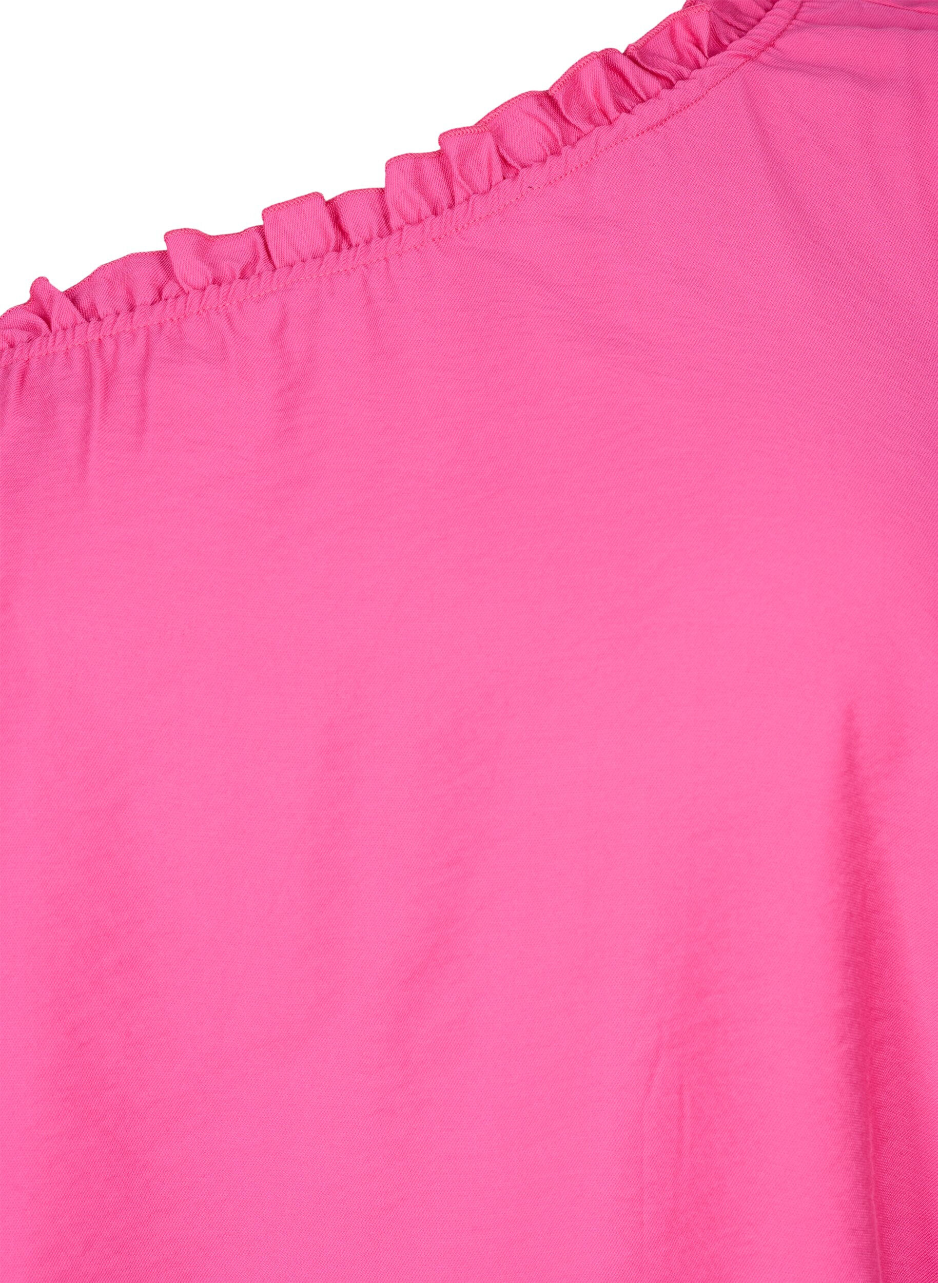ZizziOne-shoulder blouse in viscose, Roze, Packshot image number 2