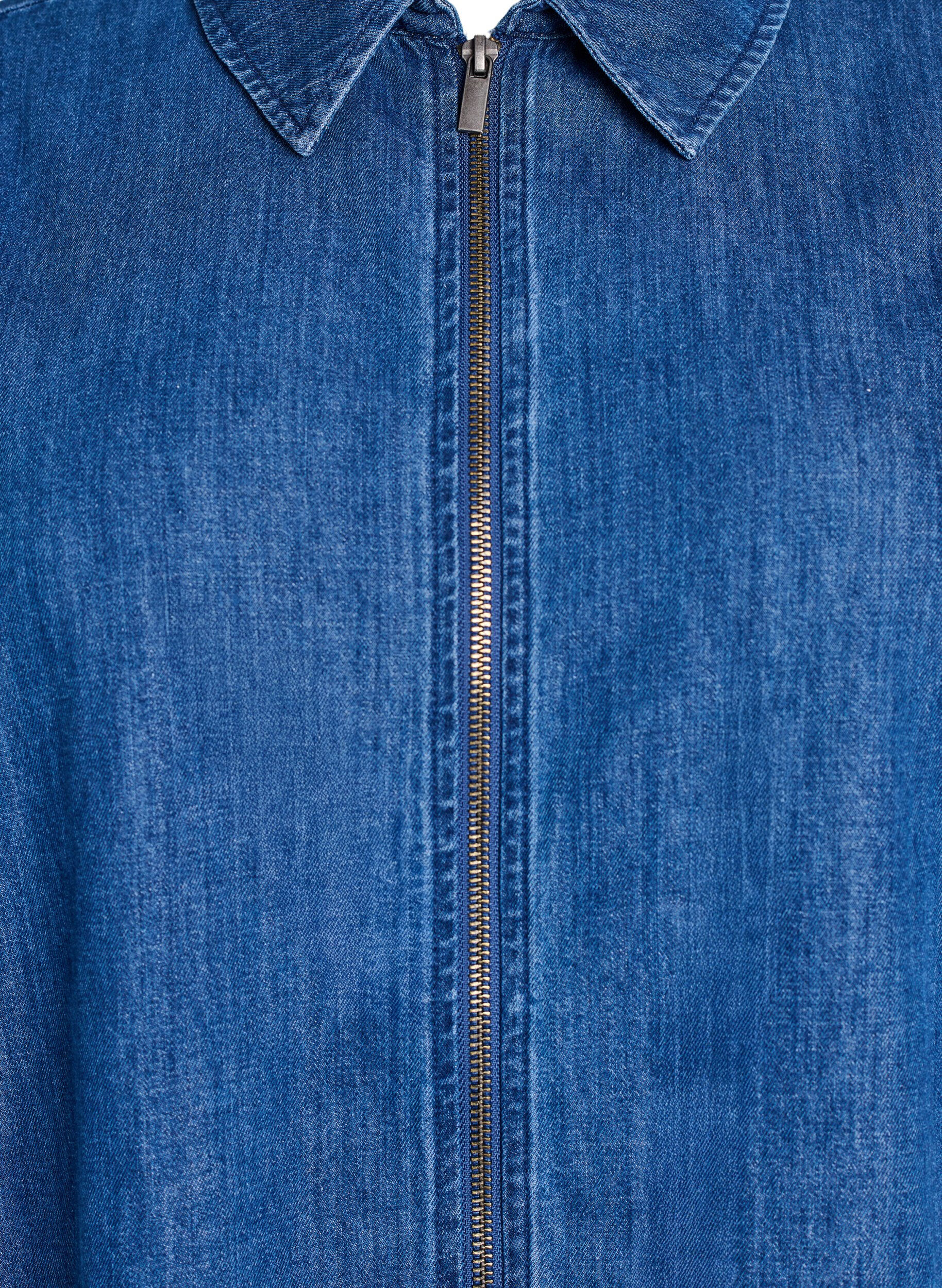 ZizziKorte denim jurk met rits, Blauw, Packshot image number 2