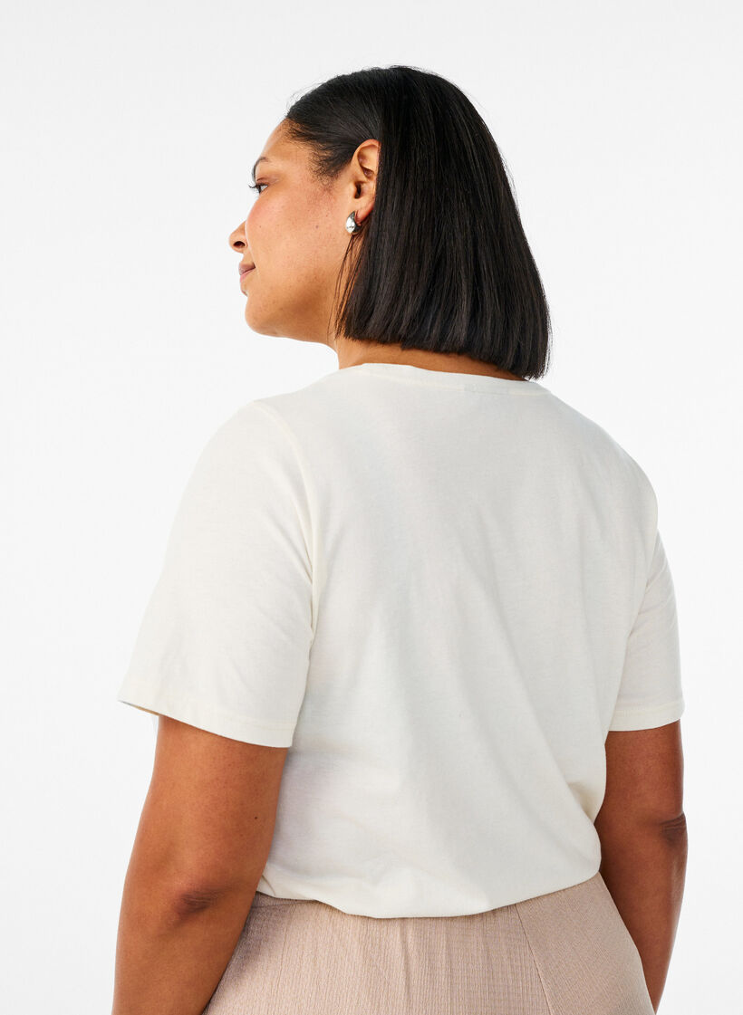 T-shirt imprim&eacute;, Vanille, Model image number 2