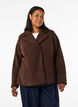 Teddy jas met contrast details, Bruin, Model image number 0