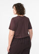 Basic katoenen T-shirt met ronde hals, Bruin, Model image number 2
