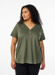 T-shirt met knoopdetail, Groen, Model image number 0