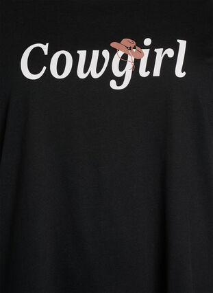 ZizziFLASH - T-shirt met print, Black Cowgirl, Packshot image number 2