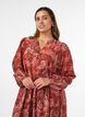 Viscose midi-jurk met paisleyprint, Oranje, Model image number 2