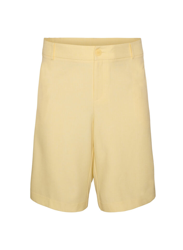 Short bermuda ample &agrave; taille haute, Jaune clair, Packshot image number 0