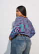 Gestreepte blouse met lange mouwen, Blauw, Model image number 2